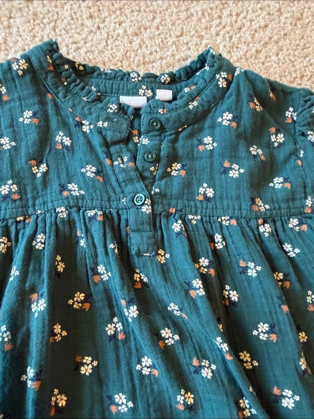Girls' Purple Button-Front Blouse - Stylish Long Sleeve Tops size 14-16